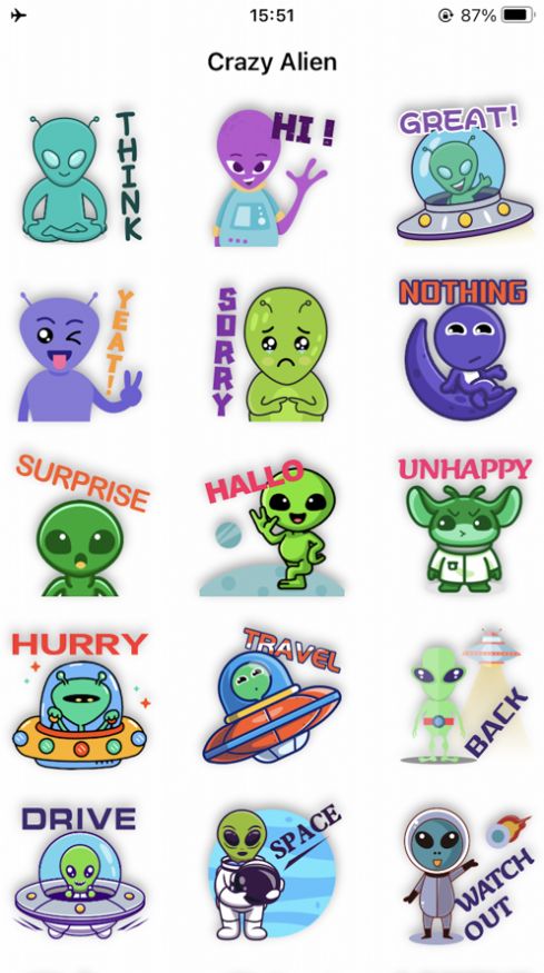 Crazy Alien Sticker